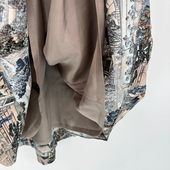 Vintage Midi Skirt Size M / 8 Japanese Edo Era Novelty Print Margit Rambo Modest - Picture 4 of 7